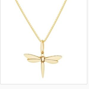 Gold Dragonfly Charm Necklace